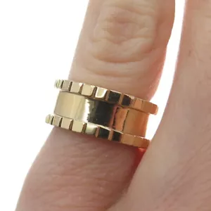 AURATE 925 Sterling Silver Gold Plated Column Band Ring Size 3 - Picture 1 of 7