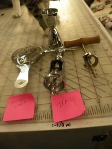 4 VTG Irvinware  ITALY Bartenders Bar TOOLS ICE STRAINER 2 CORKSCREW MEASURING - Picture 1 of 4