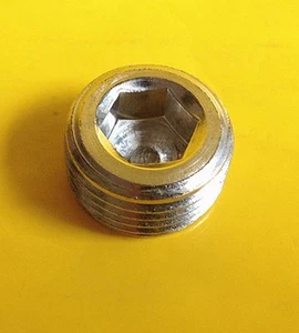3/4" NPT NPTF Pipe Thread Allen Head Plug Chrome Plated Brass N-9N - Picture 1 of 1