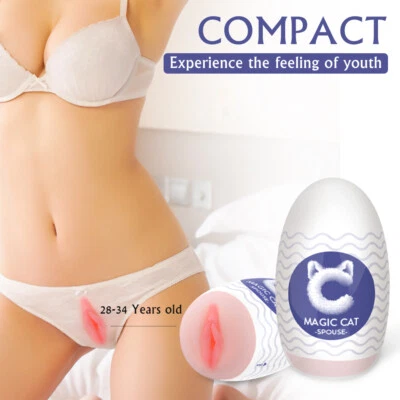 Male Masturbator Realistic Vagina Pocket Pussy Stroker Cup Egg to Men Lubricants - Image 1 of 4
