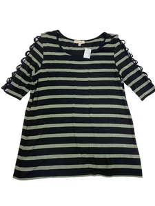 Retrology gestreiftes Hemd mit offenen Armen Neu mit Etikett Größe M schwarz grün - Bild 1 von 9