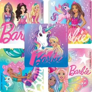 Barbie Stickers x 5 - Birthday Party Favours Supplies Unicorn Dolls Fantasy Pink - Picture 1 of 6