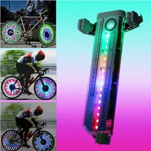 USA 32 LED Patterns Cycling Bikes Bicycle Rainbow Wheel Signal Tire Spoke Light - Picture 1 of 12