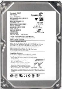 Disque Dur Seagate Barracuda 7200.7 ST3160827AS 160GB 7200U/Min 8MB SATA 3.5'' - Afbeelding 1 van 3