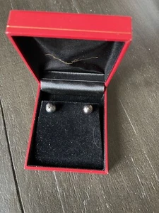 Barry Brinker 18k White Gold 10 mm Black Pearl Earrings In Original Box - Picture 1 of 5