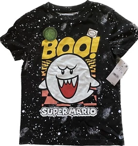 Nintendo Super Mario Kids XS  Halloween Glow In The Dark BOO Short Sleeve Shirt - Picture 1 of 5