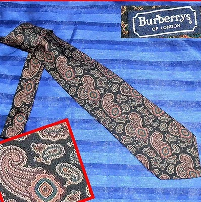  BURBERRYS LONDON ШЕЛКОВЫЙ ГАЛСТУК ПЕЙСЛИ КОРИЧНЕВЫЙ - Изображение 1 из 3