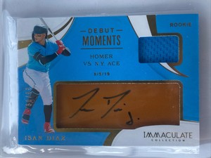 2020 Panini Immaculate Collection Baseball Isan Diaz Bay Patch Auto /99 #DM-ID