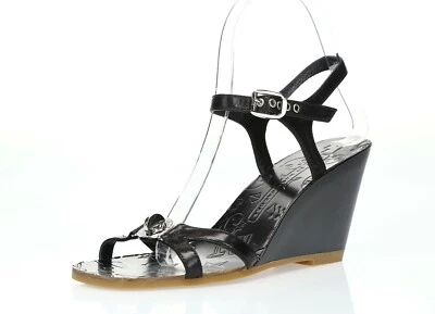 Sandalias de tacón de cuña con hebilla de cuero negro Marc By Marc Jacobs para mujer talla 37 Foto 1 de 4
