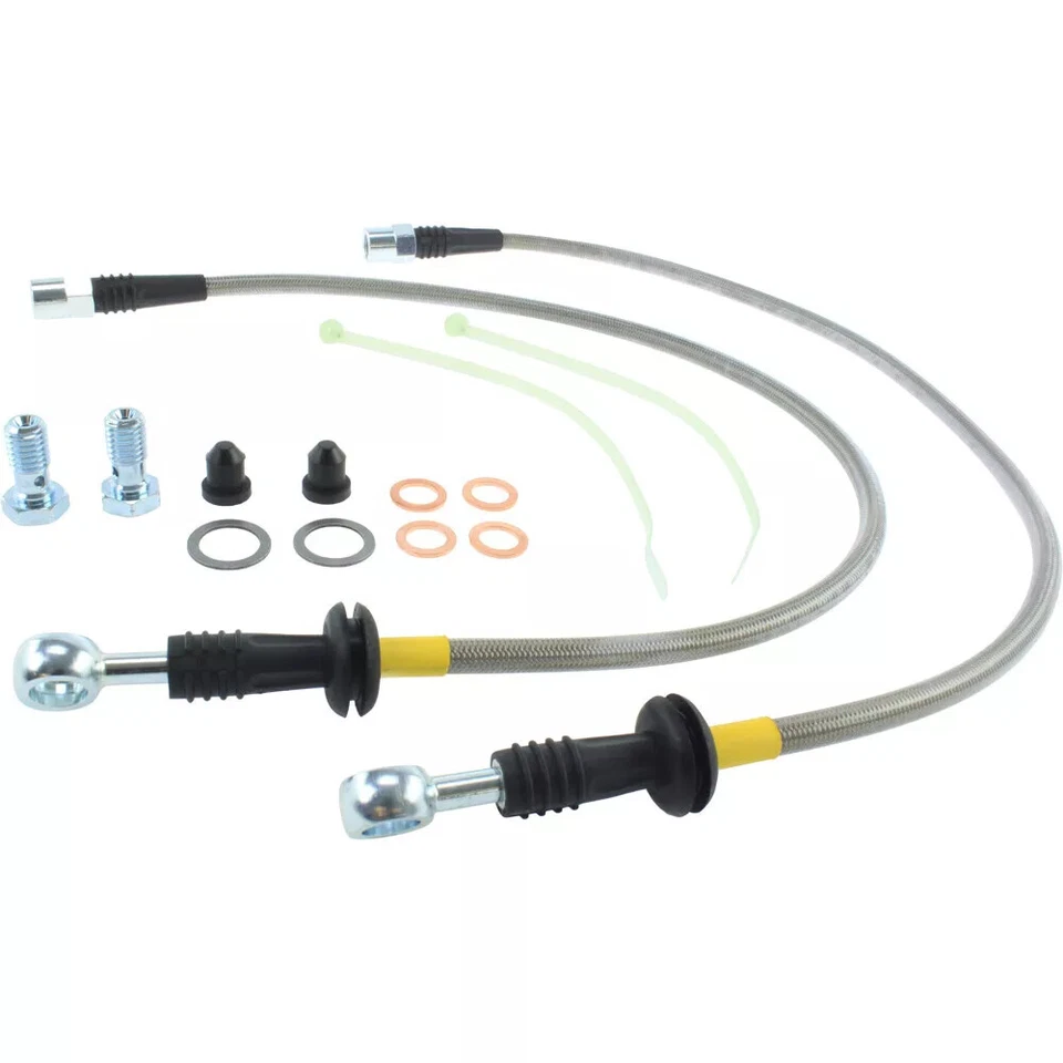 Línea de freno delantera trenzada de acero inoxidable StopTech 950.34007 para Mini Cooper 2002-2008 Foto 1 de 2