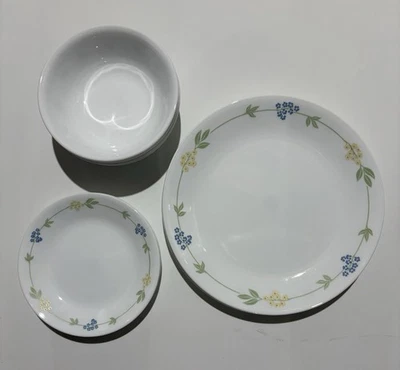 Corning Corelle Secret Garden 4 pratos de jantar e 4 pratos de pão e 4 tigelas - Imagem 1 de 4