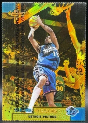 1999-00 Topps Finest GOLD Refractor Jerome JYD Williams 018/100 NM #61 Pistons - Image 1 of 4