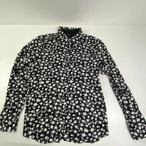 Chaps XL Black White Floral Women’s Button-Up Cotton Shirt Cowgirl 100% Cotton - Bild 1 von 13