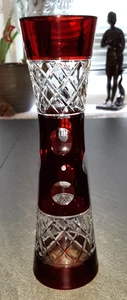 Vintage Kristallvase in rubinrot Ernst Wittig Hadamar mundgeblasen 70er Jahre - Bild 1 von 6