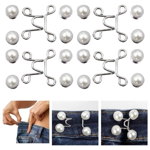 Urmspst 4 Set Pant Waist Tightener, Adjustable Waist Buckle Set, Extra Button - Picture 1 of 5