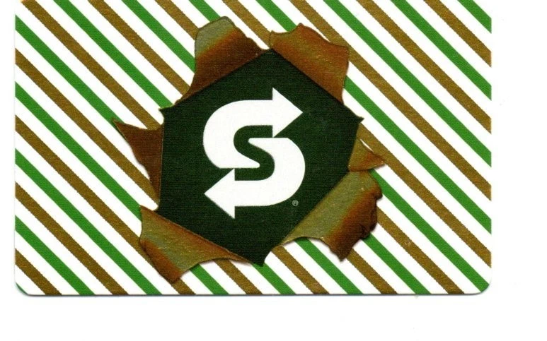 Tarjeta de regalo Subway brillante diseño envoltura de regalo sin valor $ coleccionable 2025 Foto 1 de 1