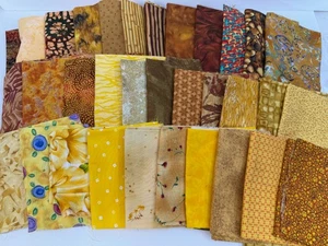 4 Pfund Batiktuch Quiltstoff in warmen sonnigen Tönen, mehrere Größen 36 Muster - Bild 1 von 5