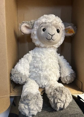Steiff Lamb Plush Toy German Collectors Putty Gray White German Lovey 073427 - Image 1 of 3