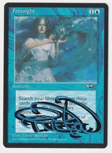 Neon Blue Shadow Signed Foresight NM Alliances Artist Terese Nielsen MTG Magic! - Picture 1 of 2
