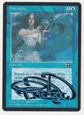 Neon Blue Shadow Signed Foresight NM Alliances Artist Terese Nielsen MTG Magic! - Image 1 of 2