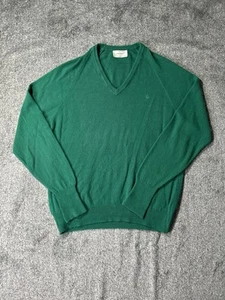 Maglione vintage Christian Dior scollo a V logo Orlon acrilico USA uomo grande colore verde - Foto 1 di 6