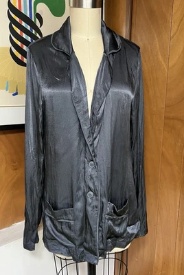 Новый с Ярлыками $118 Elie Tahari атласная куртка Blazer бетон серый Sz M - Изображение 1 из 4