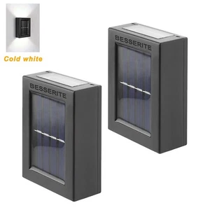 BESSERITE 2pcs Solar Deck Lights Outdoor LED Garden Patio Fence Step - Picture 1 of 5