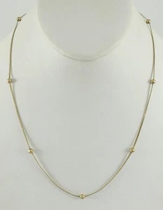 14K yellow gold ladies 18.5" bead station necklace 2.6g - Picture 1 of 7