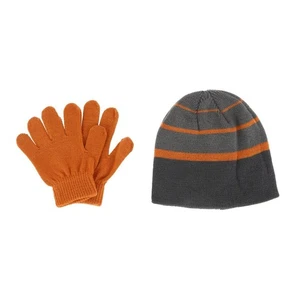 Grand Sierra Kids' 4-7 Striped 2-Piece Winter Beanie and Glove Set - Picture 1 of 14
