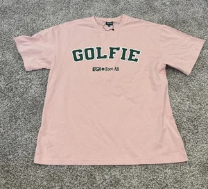 Camiseta de golf Fore All LPGA rosa/verde para hombre talla grande - Imagen 1 de 8