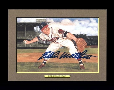 Eddie Mathews PSA DNA Signed Perez Steele Great Moments Postcard Autograph - Image 1 of 2