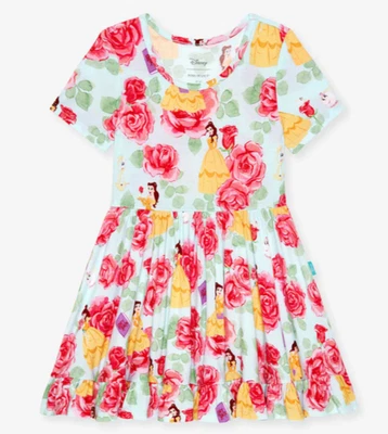 NWT Posh Peanut x Disney Princess Belle Rose Ruffled Twirl Dress Girls Size 7-8 - Image 1 of 4