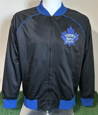 Toronto Maple Leafs '47 Brand Full Zip Jacket Men's Size Medium Black & Blue New - Image 1 of 4