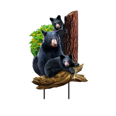Arte en metal Briarwood Lane Black Bear Family Foto 1 de 3