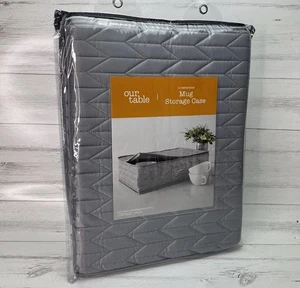 Estuche de almacenamiento para tazas 12 compartimentos acolchado nuestra mesa taza té gris 17x13x5 - Imagen 1 de 6