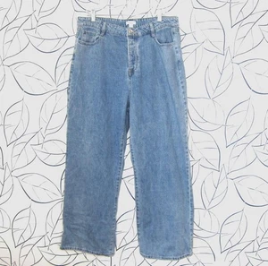 Forever 21 High Rise Wide Leg Denim Jeans Women's Size 14 Blue Light Wash - Picture 1 of 9