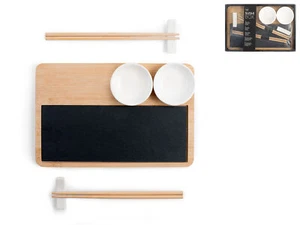 H&H Set 10 Pezzi Sushi Ardesia E Bambù Cm 30X20 - Foto 1 di 3