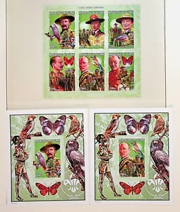 GUINEA - 2001 NH MINISHEET + 2S/S - SCOUTS - VÖGEL - SCHMETTERLINGE - (SC1) - Bild 1 von 1