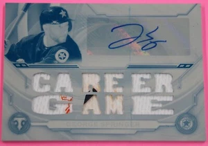 2019 TOPPS TRIPLE THREADS GEORGE SPRINGER PRINTING PLATE JERSEY AUTO #1/1 ASTROS - Picture 1 of 2