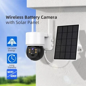 WIFI Solar Camera 4MP PIR Human Detection Outdoor Security With Solar Panel - Picture 1 of 33