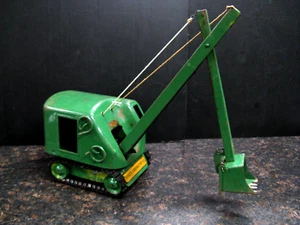 Vtg Structo Construction Co. Green Pressed Steel Steam Shovel Excavator - Picture 1 of 13