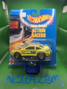 Hot Wheels Neon Bright Action Racers Thunderbord Pull Back Action 1992 Rare VHTF - Picture 1 of 7