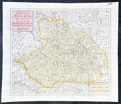 1740 Isaac Tirion Antique Map of Bohemia, Silesia, Moravia - Germany, Poland - Image 1 of 3