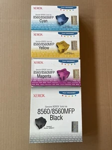 Set of 4 Xerox 8560 CMYK Solid Ink Set Black 6x Cyan 3x Magenta 3x Yellow 3x NEW - Picture 1 of 2