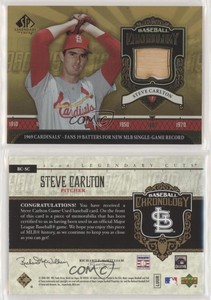 2006 SP Legendary Cuts Baseball Chronology Materials Steve Carlton #BC-SC HOF