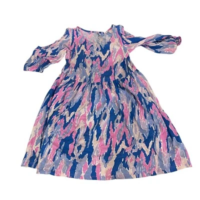 Lilly Pulitzer Girl's Dress Medium Colorful Cold Shoulder Sheath Mini - Image 1 of 4