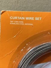 Curtain Wire Set, New. 196” Long, Stainless Steel, High Quality. * FAST