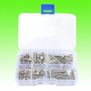60 Stück Edelstahl Schrauben Schrank Hardware Schrauben und Muttern Kit Sortiment - Bild 1 von 11