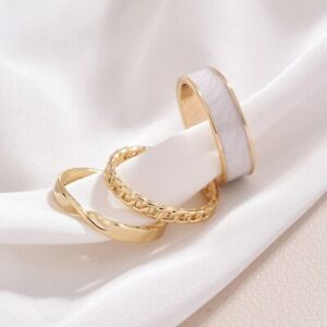 3PCS Punk Minimalist Gold Color Vintage Knuckle  Jewelry Rings sets for Women