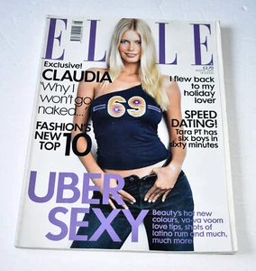 Elle U.K. August 2000~Claudia Schiffer~Uber Sexy~Tara Palmer Tomkinson - Picture 1 of 4